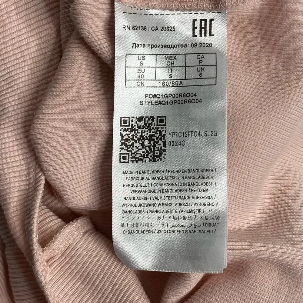 Guess Pink Ribbed Tank Body Suit Small - Picture 4 of 6